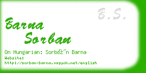 barna sorban business card